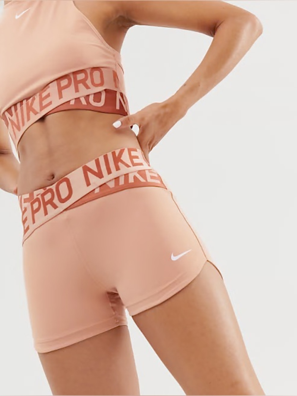 Nike Pro Crossover Training Shorts Rose Gold Performance | Size Large